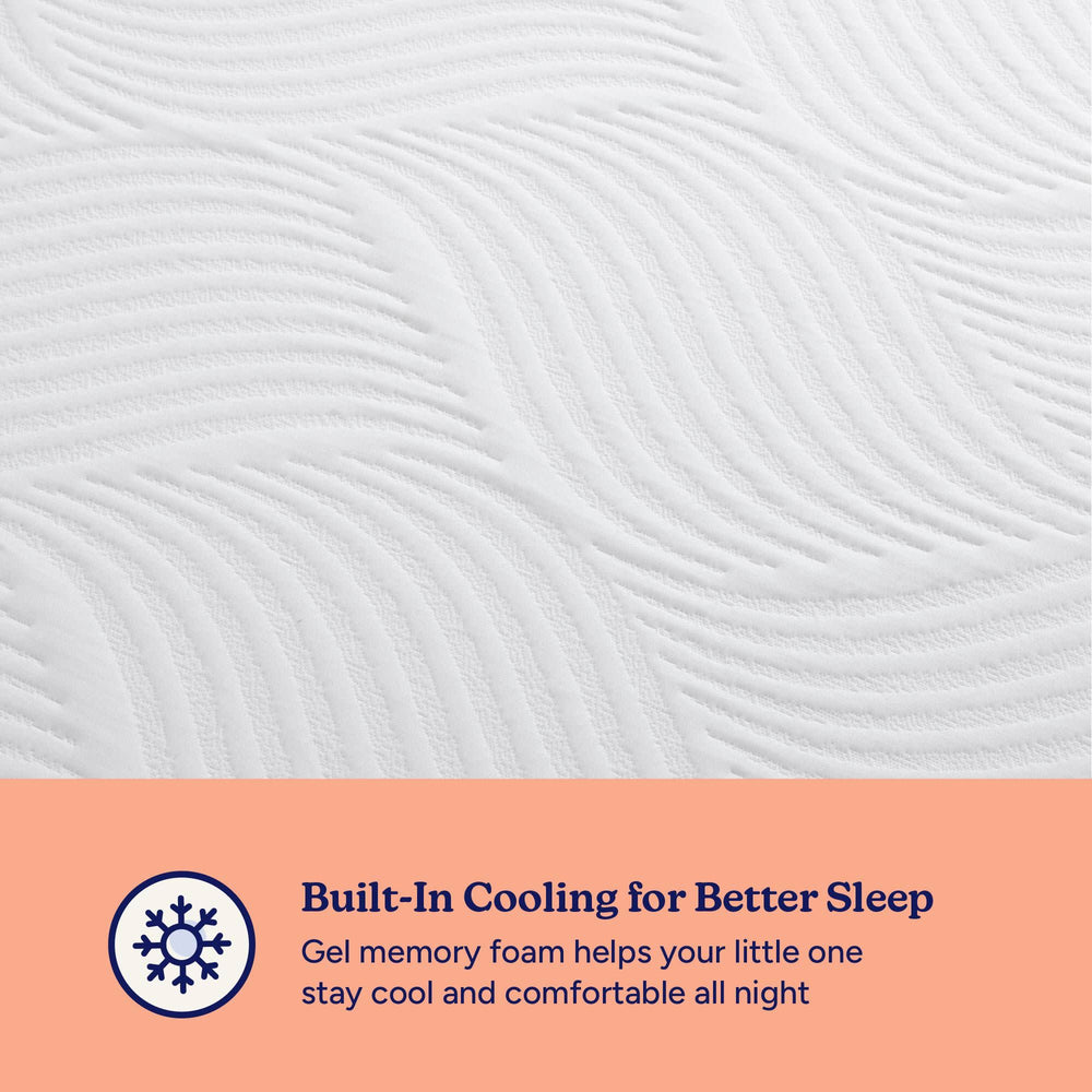 Close-up of a gel memory foam mattress with built-in cooling for enhanced sleep comfort, ideal for staying cool and comfortable all night.